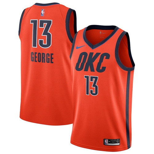 Nike Thunder #13 Paul George Orange NBA Swingman Earned Nike Thunder #13 Paul George Orange NBA Swingman Earned