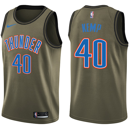 Nike Thunder #40 Shawn Kemp Green Salute to Service NBA Swingman Jersey Nike Thunder #40 Shawn Kemp Green Salute to Service NBA Swingman Jersey