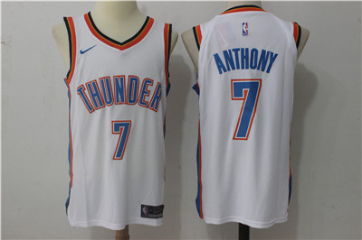 Nike Thunder #7 Carmelo Anthony White Stitched NBA Jersey