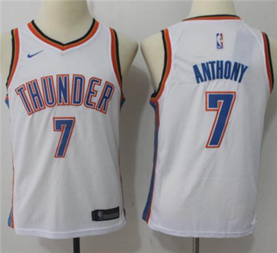 Nike Thunder #7 Carmelo Anthony White Youth NBA Swingman Jersey Nike Thunder #7 Carmelo Anthony White Youth NBA Swingman Jersey