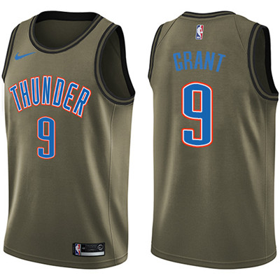 Nike Thunder #9 Jerami Grant Green Salute to Service Youth NBA Swingman Jersey