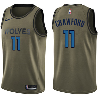 Nike Timberwolves #11 Jamal Crawford Green Salute to Service Youth NBA Swingman Jersey Nike Timberwolves #11 Jamal Crawford Green Salute to Service Youth NBA Swingman Jersey