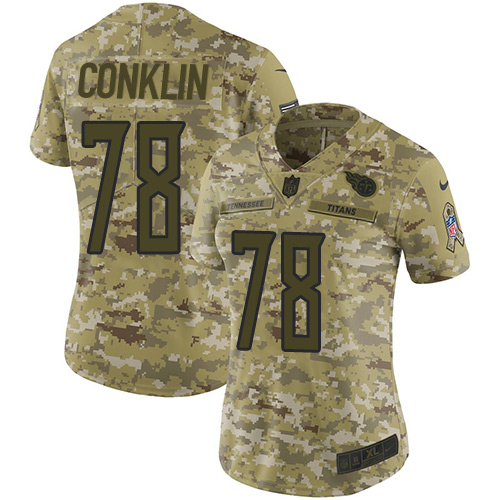 Nike Titans #78 Jack Conklin Camo Women's Stitched NFL Limited 2018 Salute to Service Jersey Nike Titans #78 Jack Conklin Camo Women's Stitched NFL Limited 2018 Salute to Service Jersey