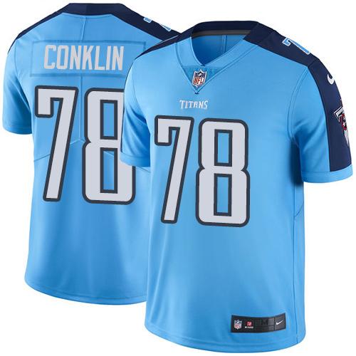 Nike Titans #78 Jack Conklin Light Blue Team Color Youth Stitched NFL Vapor Untouchable Limited Jersey