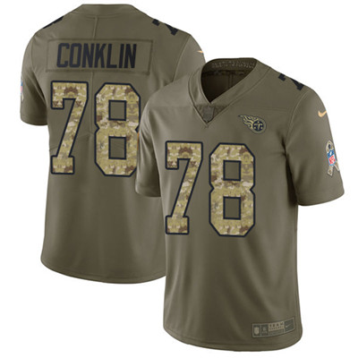 Nike Titans #78 Jack Conklin Olive Camo Youth Stitched NFL Limited 2017 Salute to Service Jersey