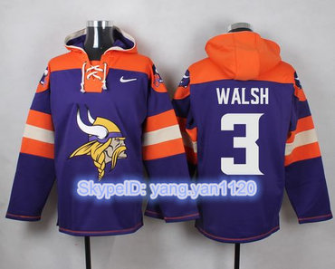 Nike Vikings #3 Blair Walsh Purple Player Pullover NFL Hoodie