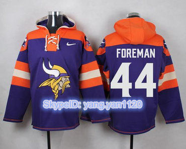 Nike Vikings #44 Chuck Foreman Purple Player Pullover NFL Hoodie