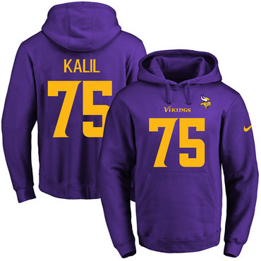Nike Vikings #75 Matt Kalil Purple(Gold No.) Name & Number Pullover NFL Hoodie Nike Vikings #75 Matt Kalil Purple(Gold No.) Name & Number Pullover NFL Hoodie