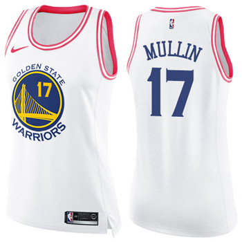 Nike Warriors #17 Chris Mullin White Pink Women's NBA Swingman Fashion Jersey