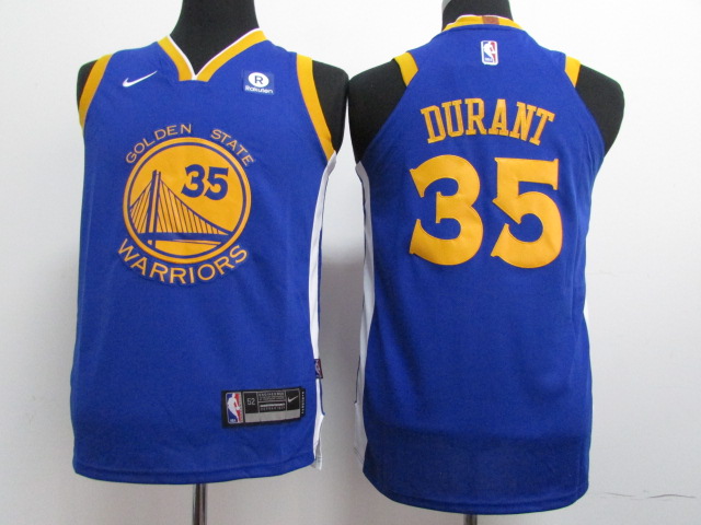 Nike Warriors #35 Kevin Durant Blue Stitched NBA Youth Jersey Nike Warriors #35 Kevin Durant Blue Stitched NBA Youth Jersey