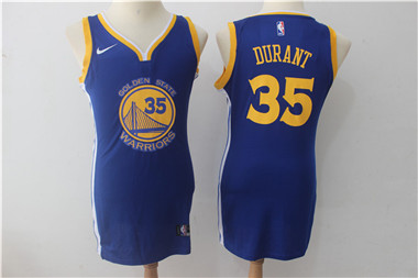 Nike Warriors #35 Kevin Durant Blue Women Swingman Jersey
