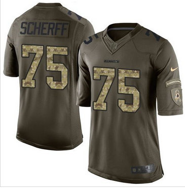 Nike Washington Redskins #75 Brandon Scherff Green Men's Stitched NFL Limited Salute to Service Jersey