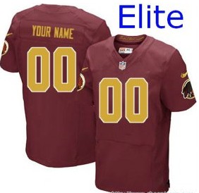 Nike Washington Redskins Customized Elite Red Gold Number Jerseys