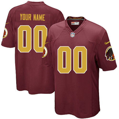 Nike Washington Redskins Customized Game Red 80th Throwback Jerseys