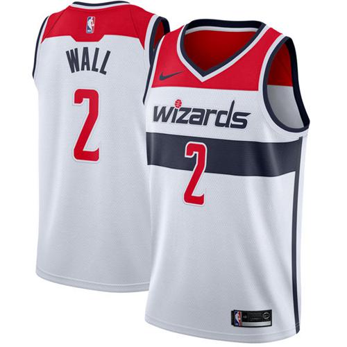Nike Wizards #2 John Wall White Stitched NBA Swingman Jersey