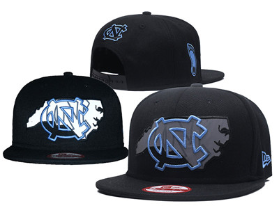 North Carolina Tar Heels Blue Logo Black Adjustable Hat G6
