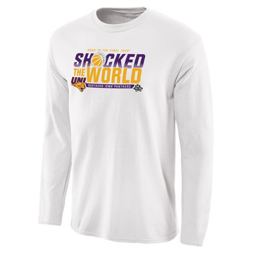 Northern Iowa Panthers 2016 NCAA Men's Basketball Tournament Upset Long Sleeve T-Shirt White
