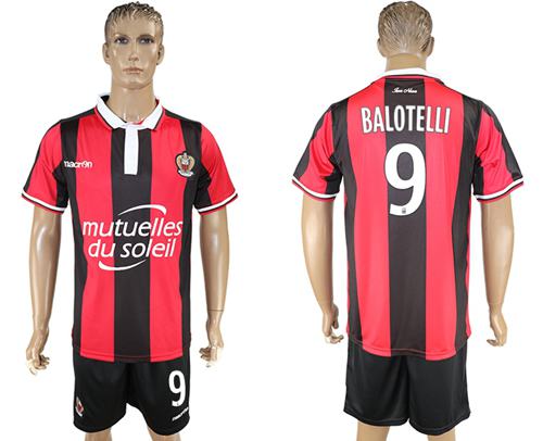 OGC Nice #9 Balotelli Home Soccer Club Jersey