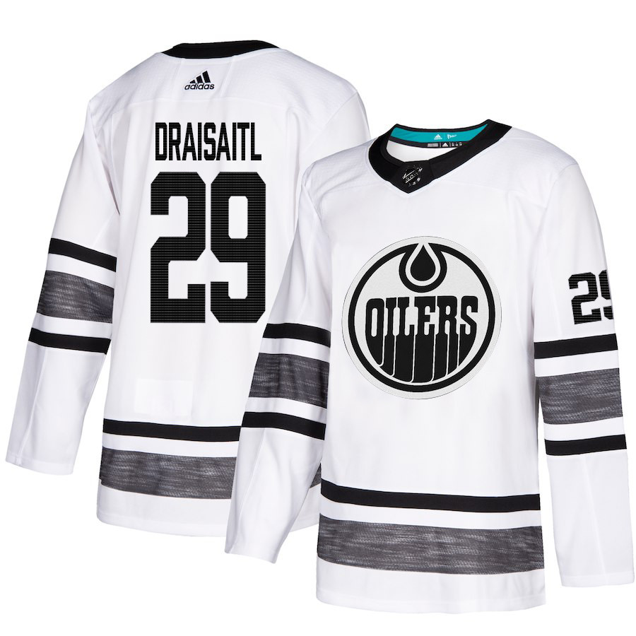 Oilers #29 Leon Draisaitl White Authentic 2019 All-Star Stitched Youth Hockey Jersey