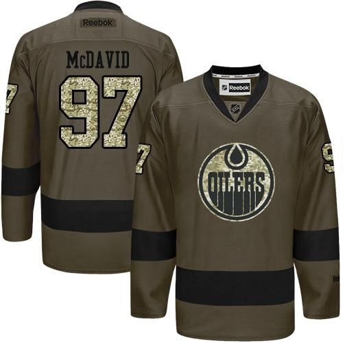 Oilers #97 Connor McDavid Green Salute to Service Stitched NHL Jersey Oilers #97 Connor McDavid Green Salute to Service Stitched NHL Jersey