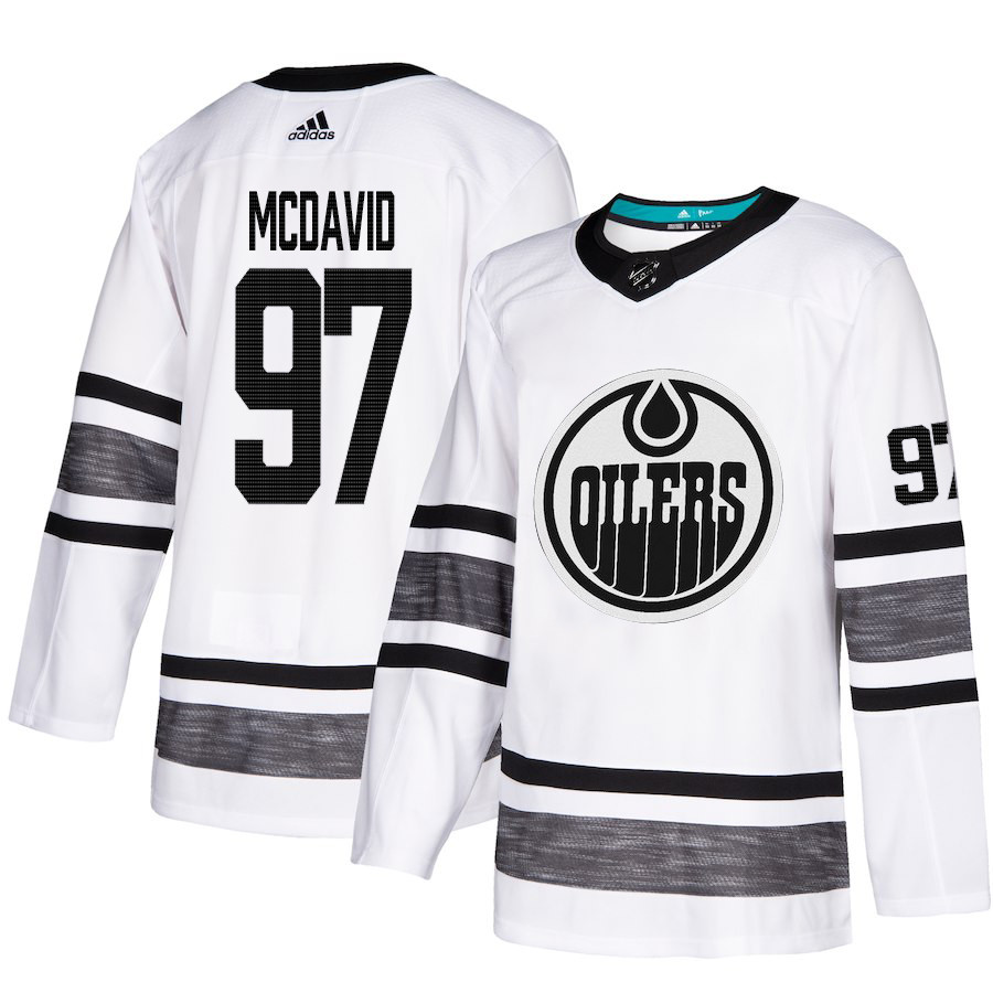 Oilers #97 Connor McDavid White Authentic 2019 All-Star Stitched Youth Hockey Jersey