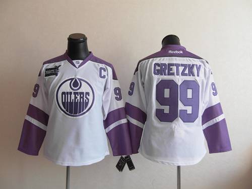 Oilers #99 Wayne Gretzky White Purple Women's Thanksgiving Edition Stitched NHL Jersey Oilers #99 Wayne Gretzky White Purple Women's Thanksgiving Edition Stitched NHL Jersey