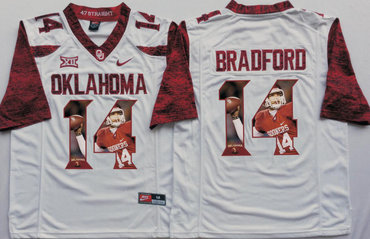 Oklahoma Sooners 14 Sam Bradford White Portrait Number College Jersey Oklahoma Sooners 14 Sam Bradford White Portrait Number College Jersey