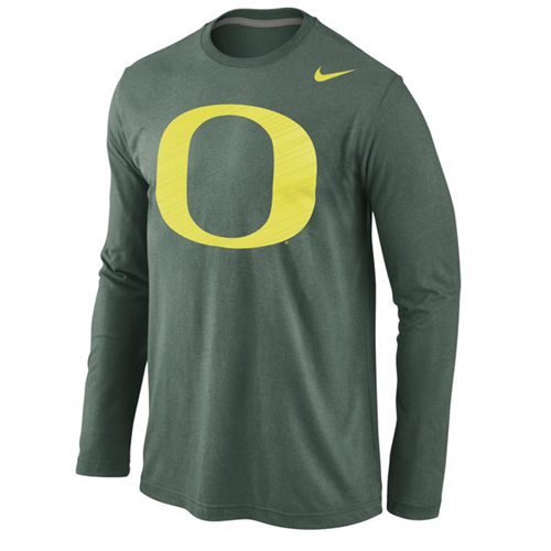 Oregon Ducks Logo Cotton Long Sleeves T-Shirt Green