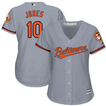 Orioles #10 Adam Jones Grey Road Women's Stitched MLB Jersey Orioles #10 Adam Jones Grey Road Women's Stitched MLB Jersey