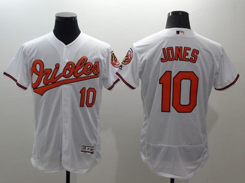 Orioles #10 Adam Jones White Flexbase Authentic Collection Stitched MLB Jersey-2
