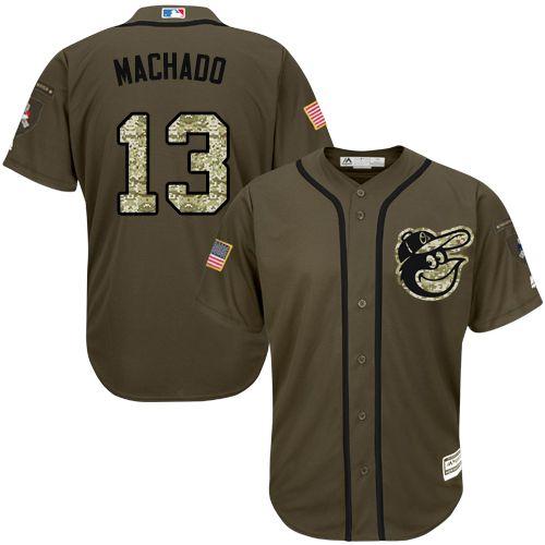 Orioles #13 Manny Machado Green Salute to Service Stitched Youth MLB Jersey Orioles #13 Manny Machado Green Salute to Service Stitched Youth MLB Jersey