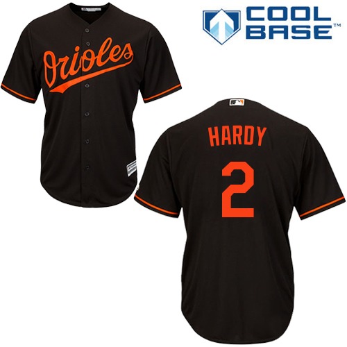 Orioles #2 J.J. Hardy Black Cool Base Stitched Youth MLB Jersey