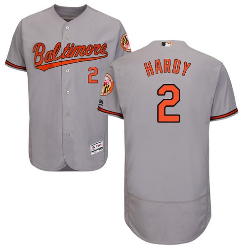 Orioles #2 J.J. Hardy Grey Flexbase Authentic Collection Stitched MLB Jersey Orioles #2 J.J. Hardy Grey Flexbase Authentic Collection Stitched MLB Jersey