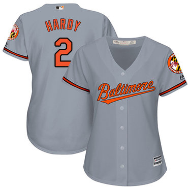 Orioles #2 J.J. Hardy Grey Road Women's Stitched MLB Jersey Orioles #2 J.J. Hardy Grey Road Women's Stitched MLB Jersey