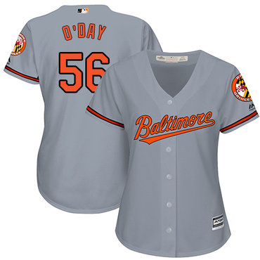 Orioles #56 Darren O'Day Grey Road Women's Stitched MLB Jersey