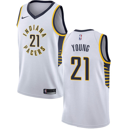 Pacers #21 Thaddeus Young White Youth Basketball Swingman Association Edition Jersey