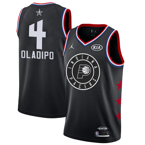 Pacers #4 Victor Oladipo Black Youth Basketball Jordan Swingman 2019 All-Star Game Jersey