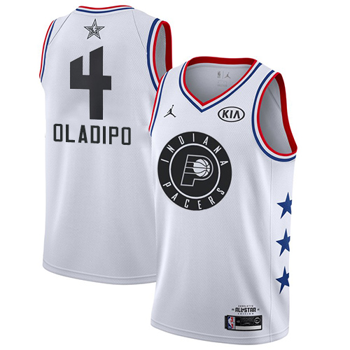 Pacers #4 Victor Oladipo White Youth Basketball Jordan Swingman 2019 All-Star Game Jersey