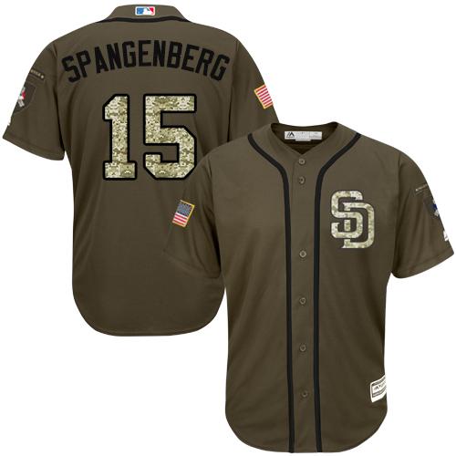 Padres #15 Cory Spangenberg Green Salute to Service Stitched MLB Jersey Padres #15 Cory Spangenberg Green Salute to Service Stitched MLB Jersey