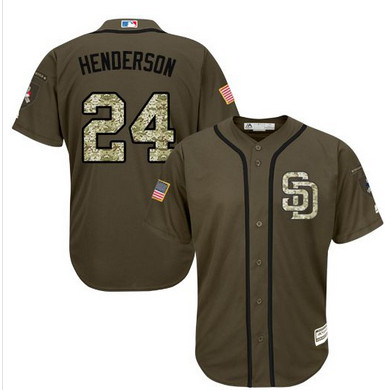 Padres #24 Rickey Henderson Green Salute to Service Stitched MLB Jersey Padres #24 Rickey Henderson Green Salute to Service Stitched MLB Jersey