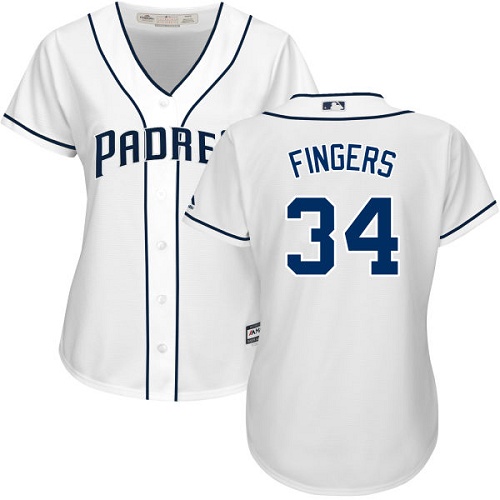 Padres #34 Rollie Fingers White Home Women's Stitched MLB Jersey Padres #34 Rollie Fingers White Home Women's Stitched MLB Jersey
