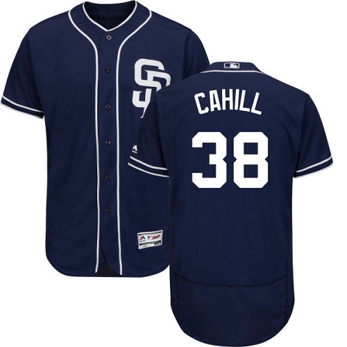 Padres #38 Trevor Cahill Navy Blue Flexbase Authentic Collection Stitched MLB Jersey Padres #38 Trevor Cahill Navy Blue Flexbase Authentic Collection Stitched MLB Jersey