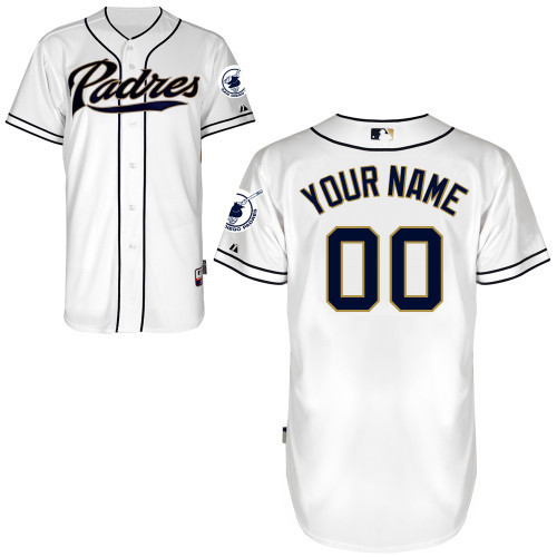Padres White Customized Men Cool Base Jersey