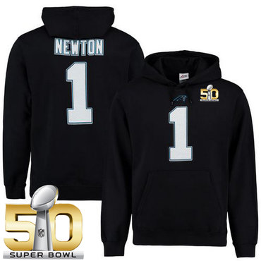 Panthers #1 Cam Newton Black Super Bowl 50 Majestic Eligible Receiver II Name & Number NFL Hoodie Panthers #1 Cam Newton Black Super Bowl 50 Majestic Eligible Receiver II Name & Number NFL Hoodie
