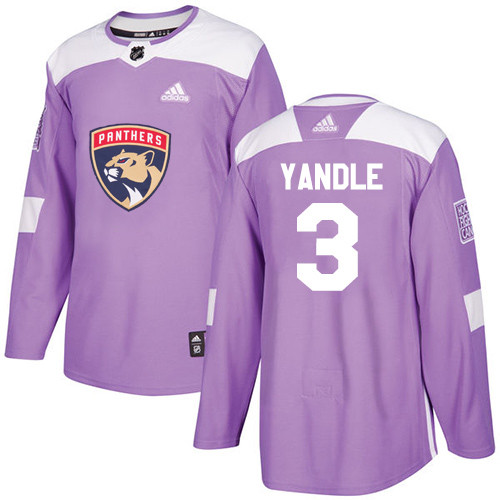 Panthers #3 Keith Yandle Purple Authentic Fights Cancer Stitched Youth Hockey Jersey
