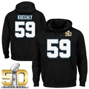 Panthers #59 Luke Kuechly Black Super Bowl 50 Majestic Eligible Receiver II Name & Number NFL Hoodie Panthers #59 Luke Kuechly Black Super Bowl 50 Majestic Eligible Receiver II Name & Number NFL Hoodie