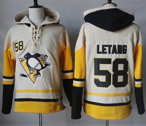 Penguins #58 Kris Letang Cream Gold Sawyer Hooded Sweatshirt Stitched NHL Jersey Penguins #58 Kris Letang Cream Gold Sawyer Hooded Sweatshirt Stitched NHL Jersey