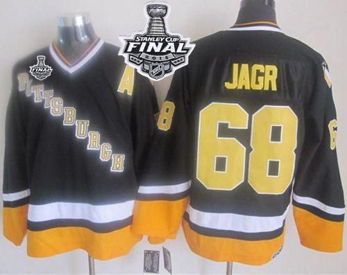 Penguins #68 Jaromir Jagr Black Yellow CCM Throwback 2016 Stanley Cup Final Patch Stitched NHL Jersey Penguins #68 Jaromir Jagr Black Yellow CCM Throwback 2016 Stanley Cup Final Patch Stitched NHL Jersey