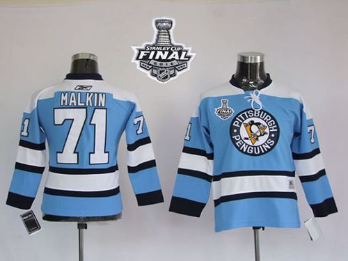 Penguins #71 Evgeni Malkin Blue 2016 Stanley Cup Final Patch Stitched NHL Jersey