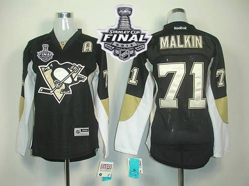Penguins #71 Vgeni Malkin Black 2016 Stanley Cup Final Patch Women's Home Stitched NHL Jersey Penguins #71 Vgeni Malkin Black 2016 Stanley Cup Final Patch Women's Home Stitched NHL Jersey